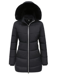 Warm Puffy Jacket with Stylish Details – Evelyne-Black-S-State of Style