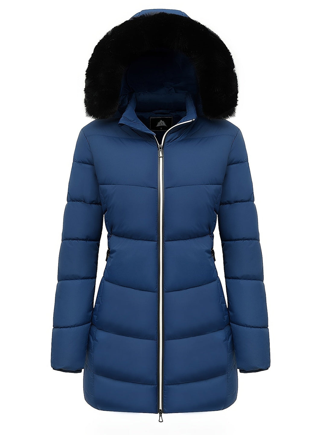 Warm Puffy Jacket with Stylish Details – Evelyne-Navy Blue-S-State of Style