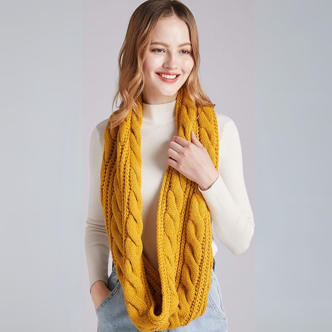 Warm Ribbed Knitted Winter Scarf - Davina-Khaki-State of Style