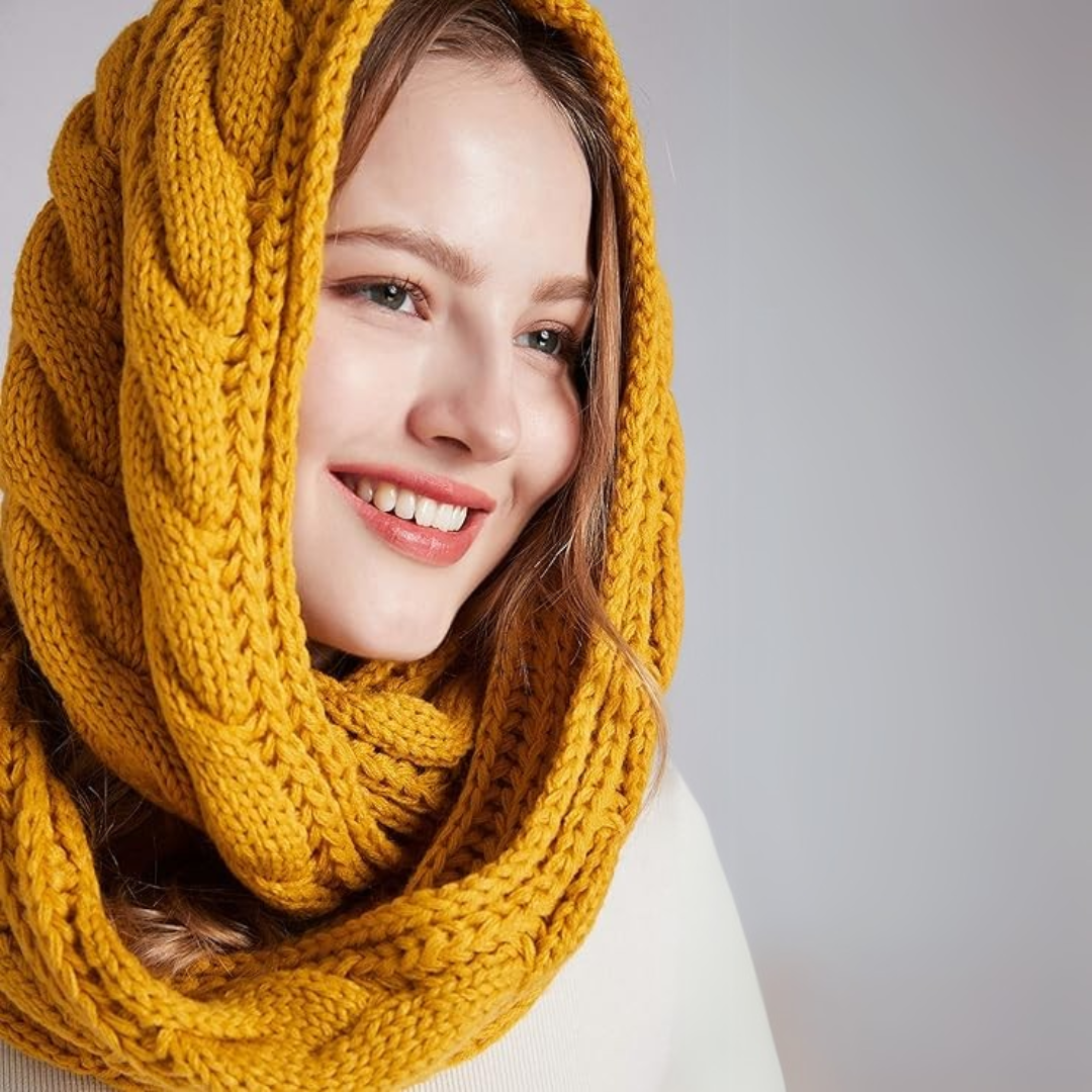 Warm Ribbed Knitted Winter Scarf - Davina-Khaki-State of Style