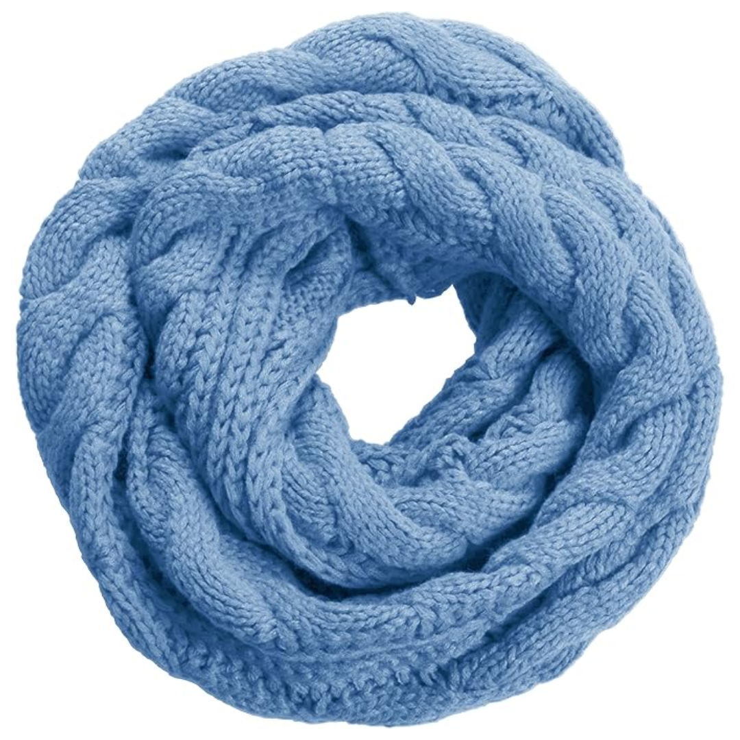 Warm Ribbed Knitted Winter Scarf - Davina-Light blue-State of Style