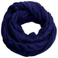 Warm Ribbed Knitted Winter Scarf - Davina-Marine blue-State of Style