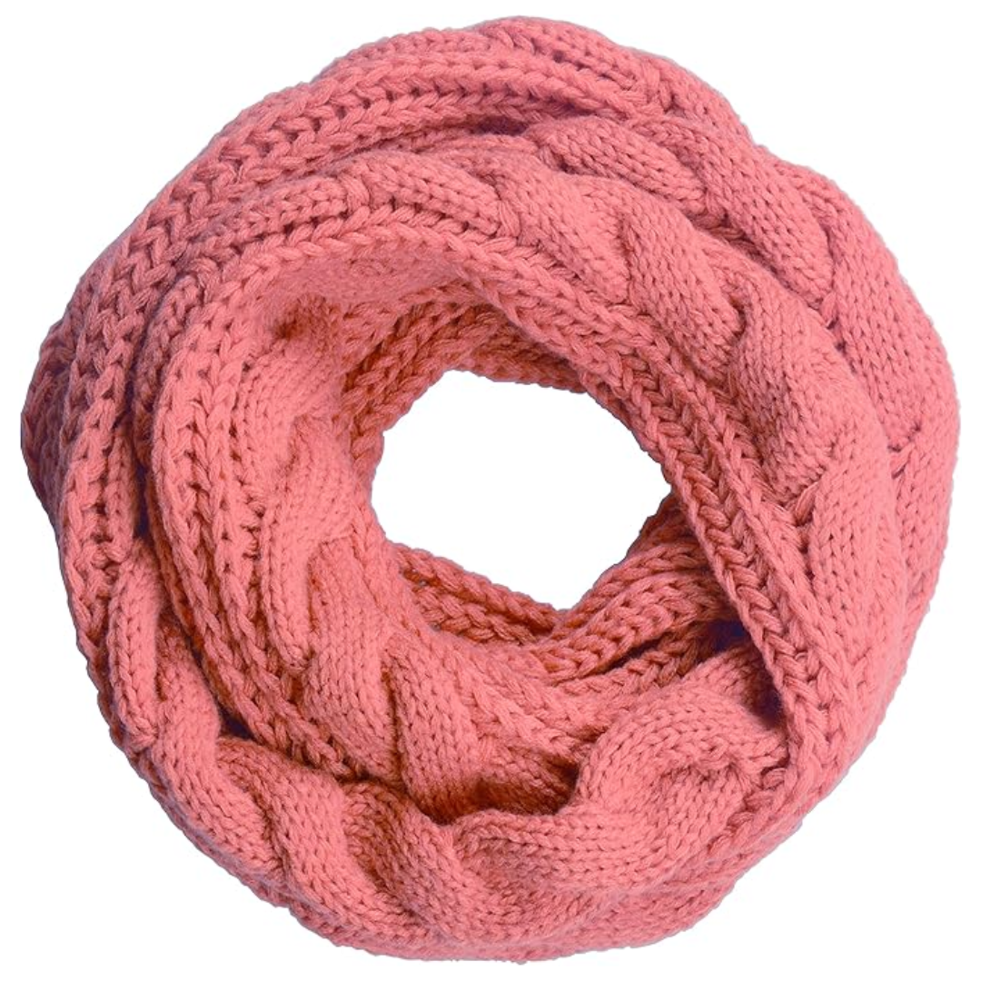 Warm Ribbed Knitted Winter Scarf - Davina-Pink-State of Style
