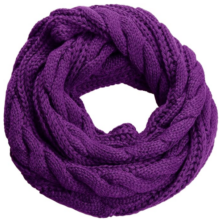 Warm Ribbed Knitted Winter Scarf - Davina-Purple-State of Style