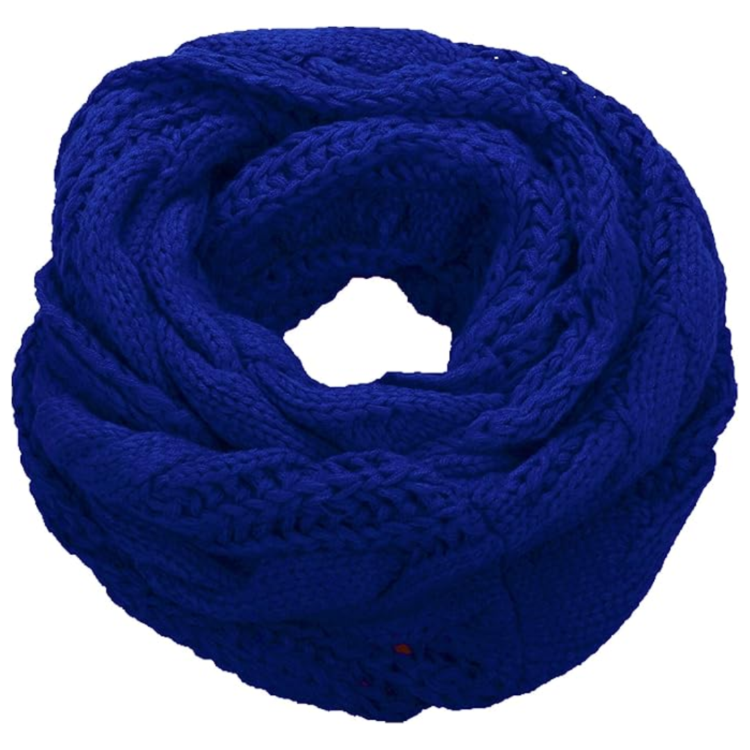 Warm Ribbed Knitted Winter Scarf - Davina-Royal blue-State of Style