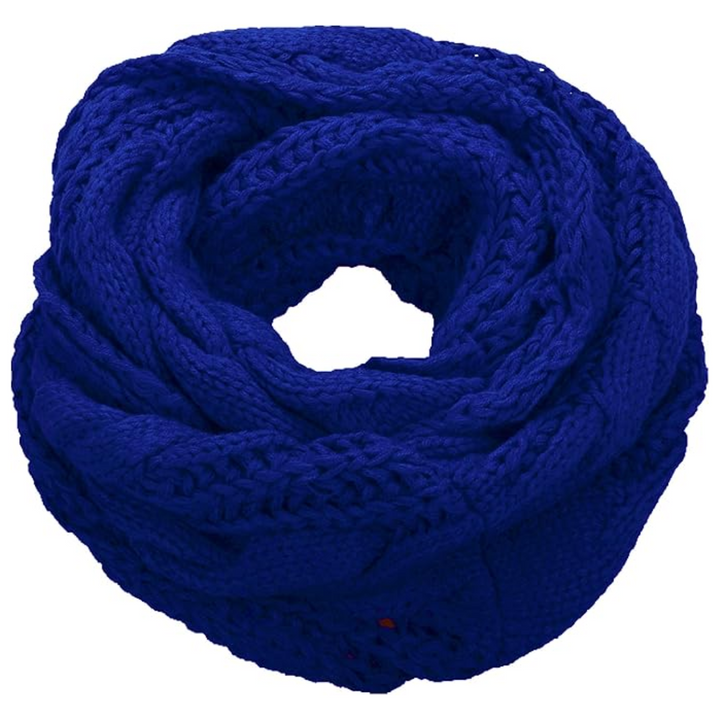 Warm Ribbed Knitted Winter Scarf - Davina-Royal blue-State of Style