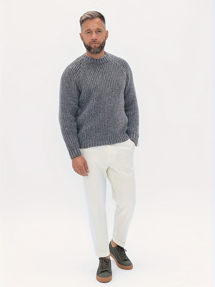 Warm Solid Knitted Jumper for Men - Elliot-Grey-XS-State of Style