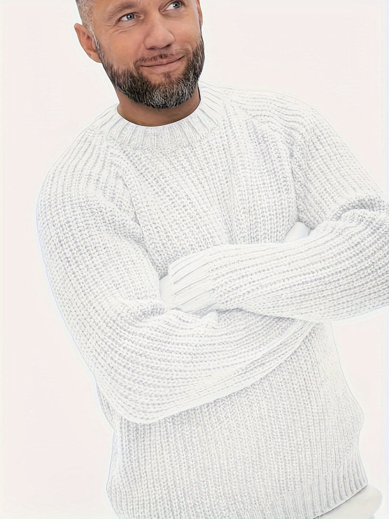 Warm Solid Knitted Jumper for Men - Elliot-Grey-XS-State of Style