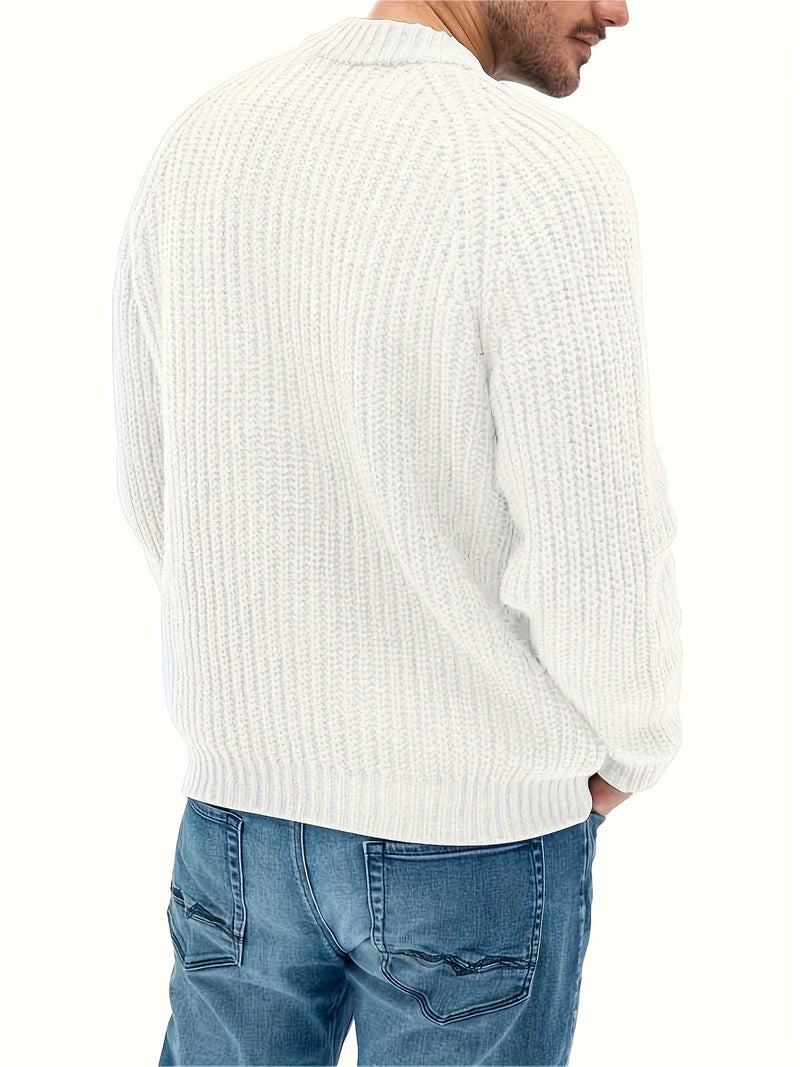 Warm Solid Knitted Jumper for Men - Elliot-Grey-XS-State of Style