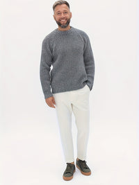 Warm Solid Knitted Jumper for Men - Elliot-Grey-XS-State of Style