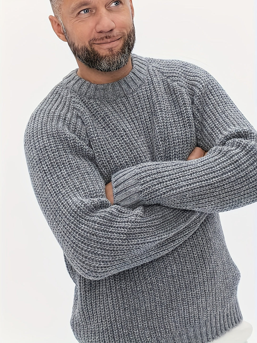 Warm Solid Knitted Jumper for Men - Elliot-Grey-XS-State of Style