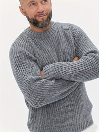 Warm Solid Knitted Jumper for Men - Elliot-Grey-XS-State of Style