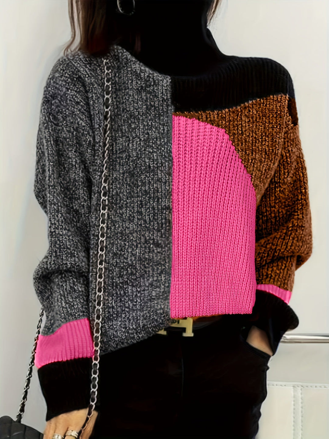 Warm Sweater with Collar - Lorena-Orange-S-State of Style