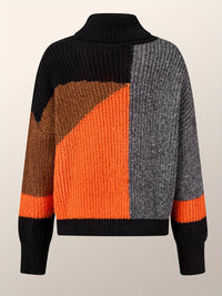 Warm Sweater with Collar - Lorena-Orange-S-State of Style