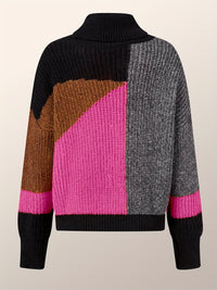 Warm Sweater with Collar - Lorena-Pink-S-State of Style