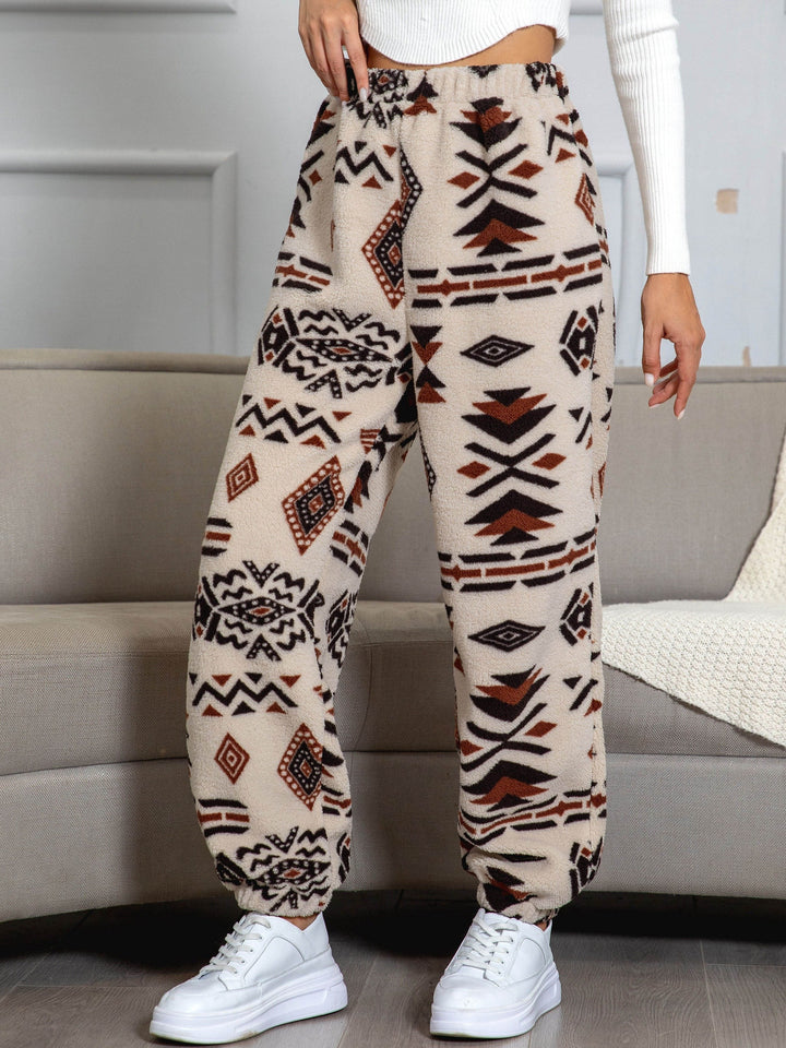 Warm Sweatpants with Aztec Print - Amira-S-State of Style