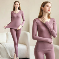 WARM THERMAL UNDERWEAR SET - SHAPING THERMAL CLOTHING FOR WOMEN-1 Set Purple-State of Style