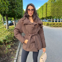 Warm Thick Jacket with Belt | Stylish & Cosy-Beige-XS-State of Style