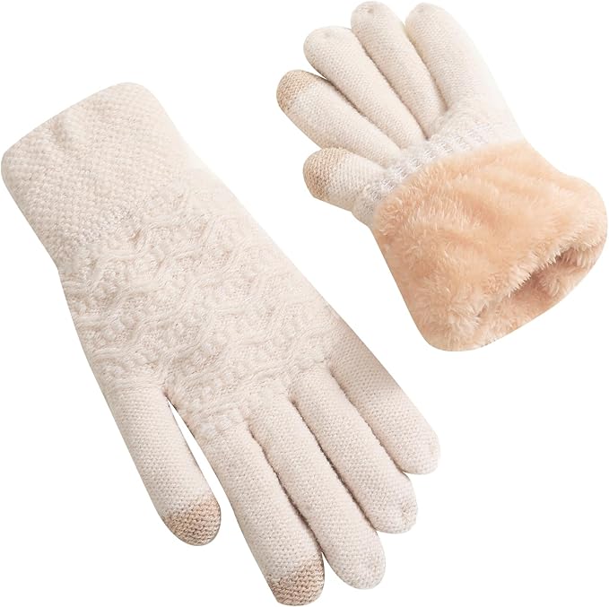 Warm Touchscreen Gloves – PolarTouch-Beige-State of Style