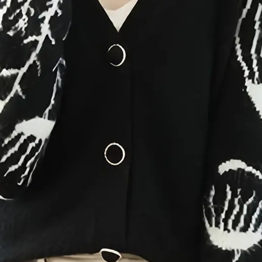 Warm V-neck Cardigan for Women - Elin-Black-State of Style