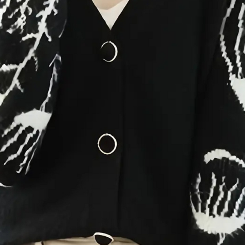 Warm V-neck Cardigan for Women - Elin-Black-State of Style