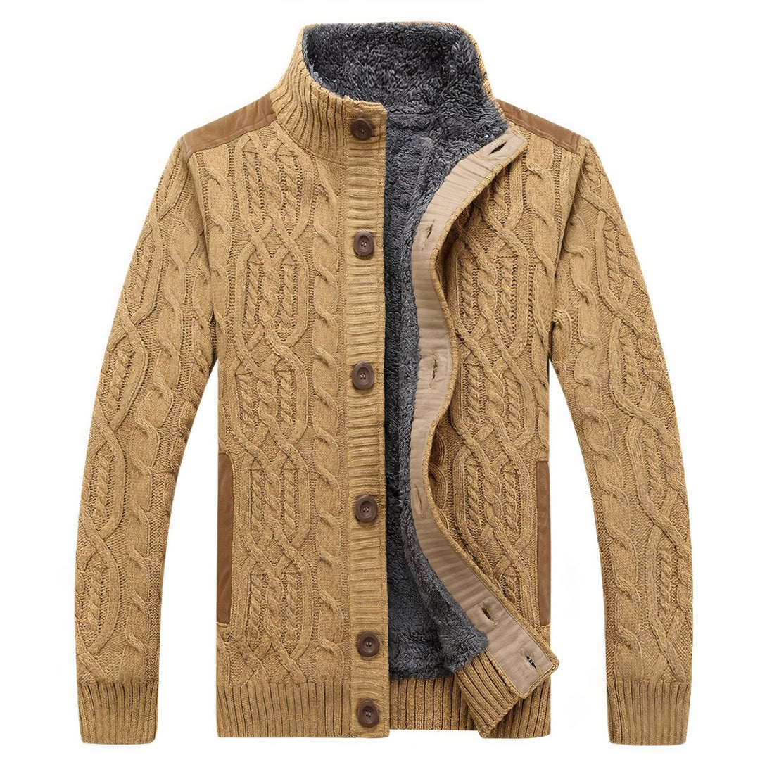 Men's Knitted Cardigan with Warm Lining – Tobias