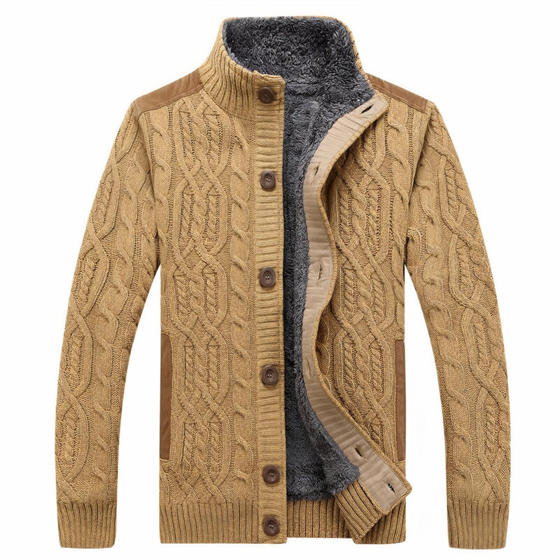 Men's Knitted Cardigan with Warm Lining – Tobias