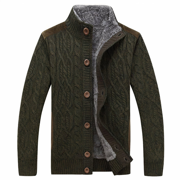 Men's Knitted Cardigan with Warm Lining – Tobias