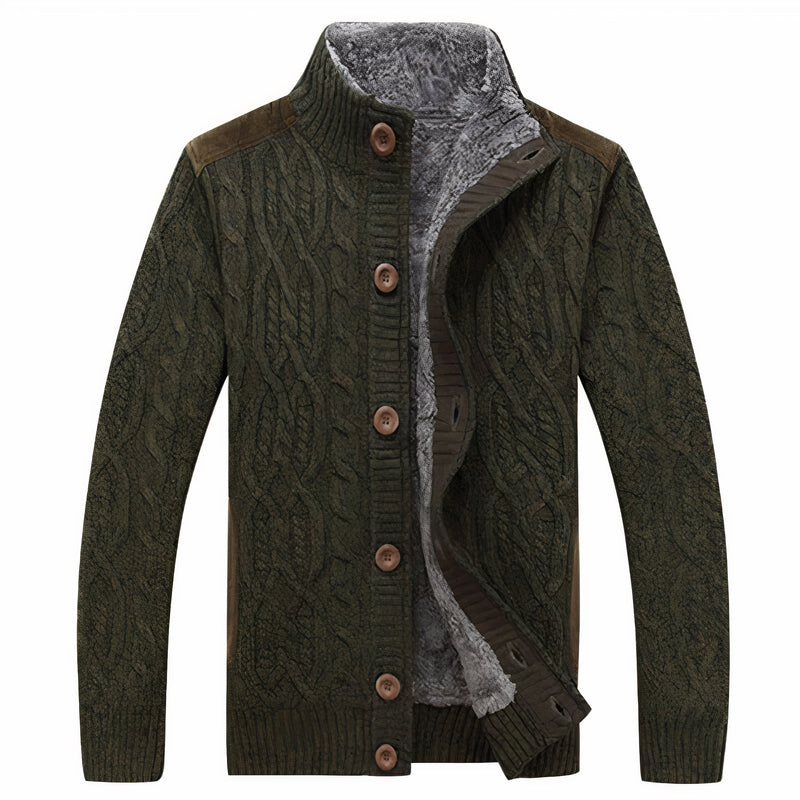 Men's Knitted Cardigan with Warm Lining – Tobias