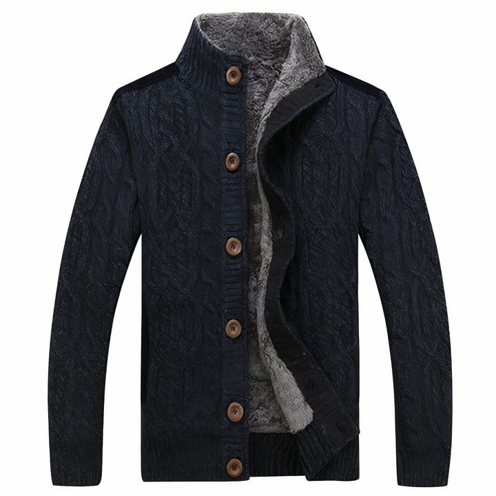 Men's Knitted Cardigan with Warm Lining – Tobias