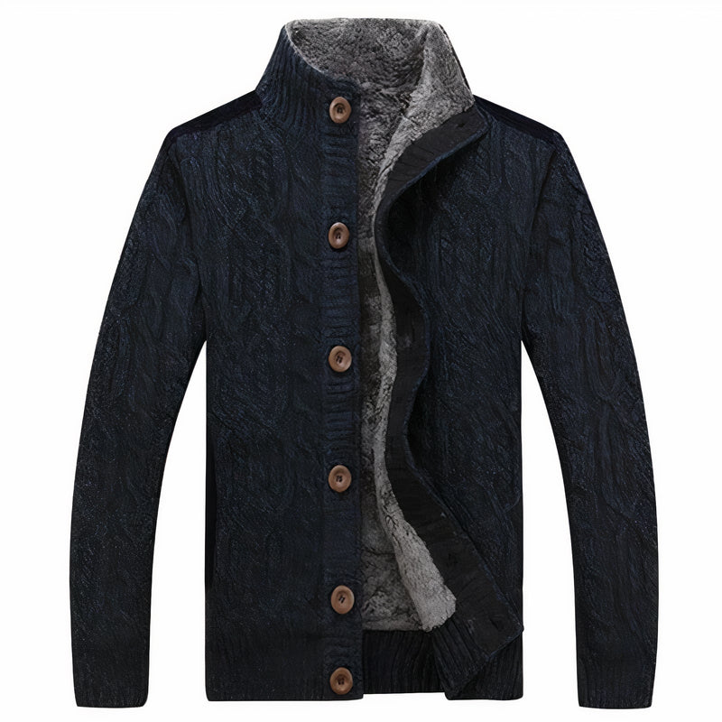 Men's Knitted Cardigan with Warm Lining – Tobias