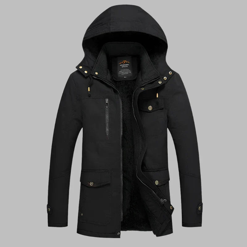 Warm Waterproof Men’s Winter Jacket - ArcticShield-Black-L-State of Style