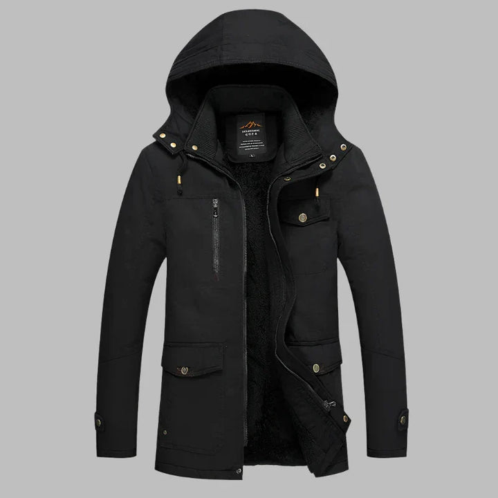 Warm Waterproof Men’s Winter Jacket - ArcticShield-Black-L-State of Style