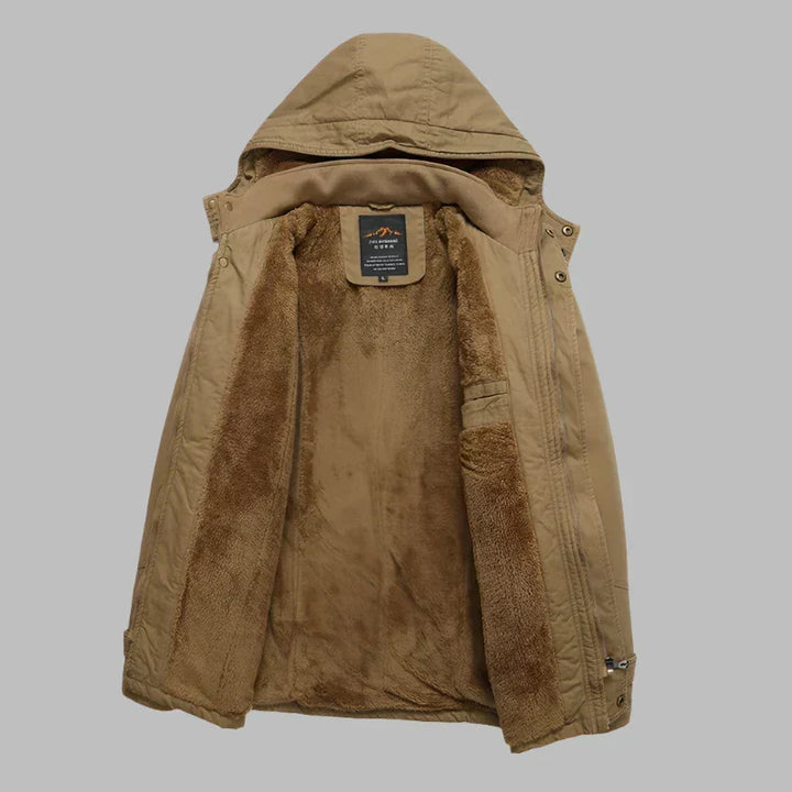 Warm Waterproof Men's Winter Jacket - ArcticShield-Khaki-L-State of Style