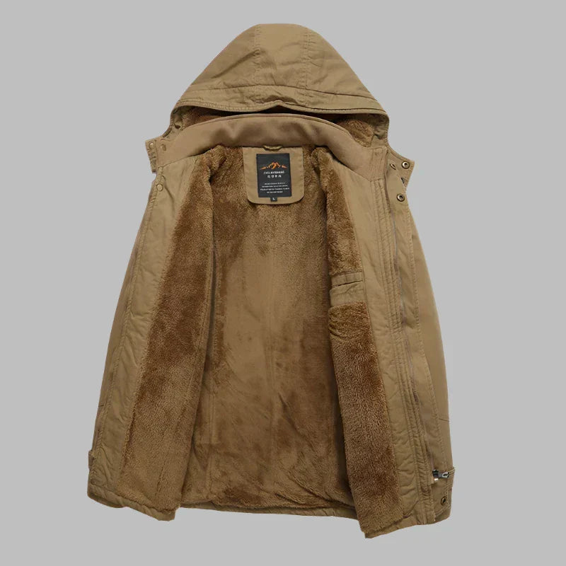 Warm Waterproof Men's Winter Jacket - ArcticShield-Khaki-L-State of Style