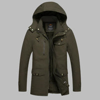 Warm Waterproof Men's Winter Jacket - ArcticShield-Olive green-L-State of Style