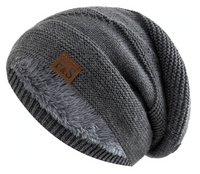 Warm Winter Beanie with Fleece Lining - Luna-Grey-56cm-58cm-State of Style