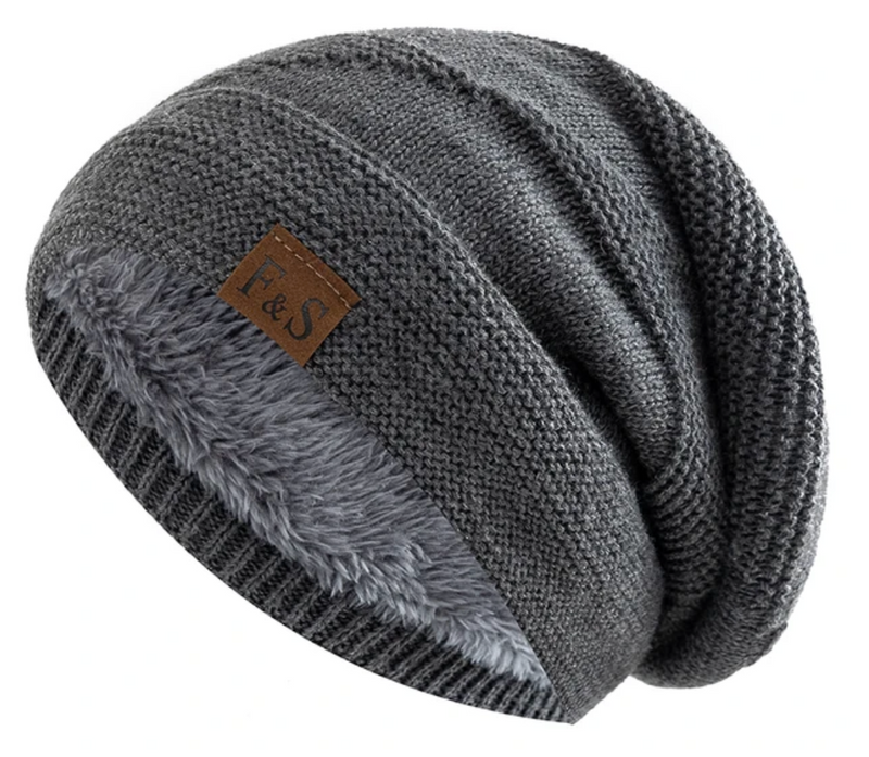 Warm Winter Beanie with Fleece Lining - Luna-Grey-56cm-58cm-State of Style