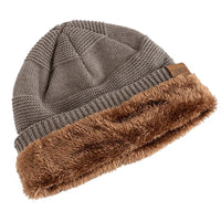 Warm Winter Beanie with Fleece Lining - Luna-Khaki-56cm-58cm-State of Style