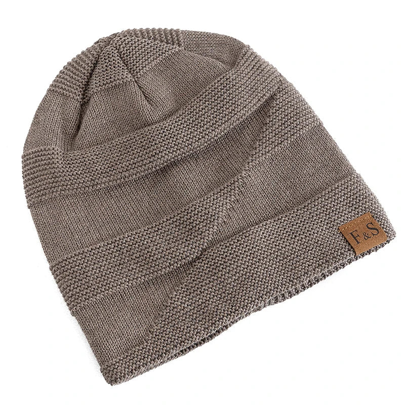 Warm Winter Beanie with Fleece Lining - Luna-Khaki-56cm-58cm-State of Style