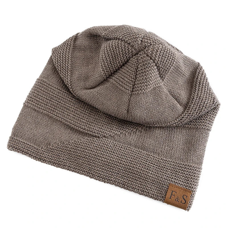 Warm Winter Beanie with Fleece Lining - Luna-Khaki-56cm-58cm-State of Style