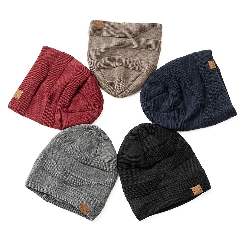 Warm Winter Beanie with Fleece Lining - Luna-Khaki-56cm-58cm-State of Style