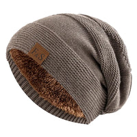Warm Winter Beanie with Fleece Lining - Luna-Khaki-56cm-58cm-State of Style