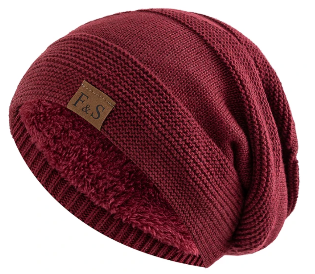 Warm Winter Beanie with Fleece Lining - Luna-Red-56cm-58cm-State of Style