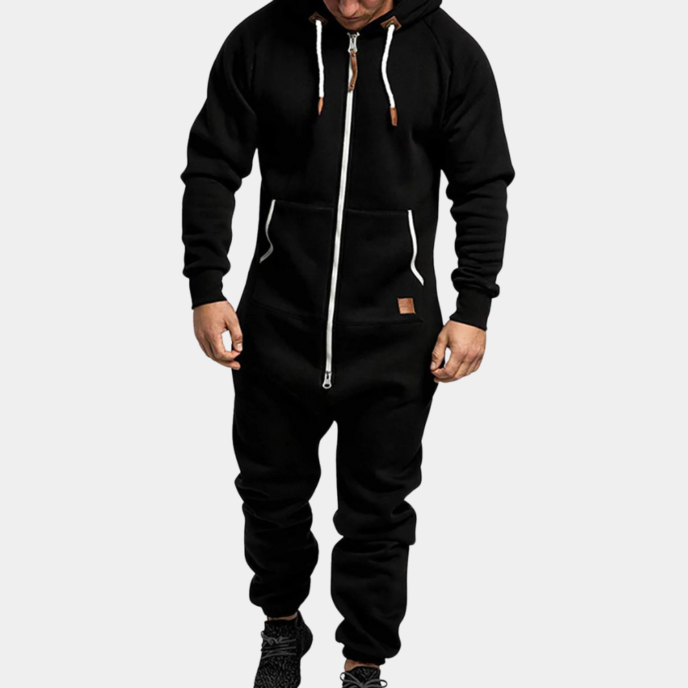 Warm Winter Jumpsuit for Men - Axel-Black-S-State of Style