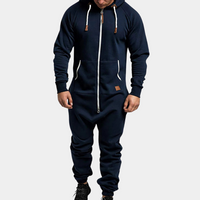 Warm Winter Jumpsuit for Men - Axel-Dark blue-S-State of Style