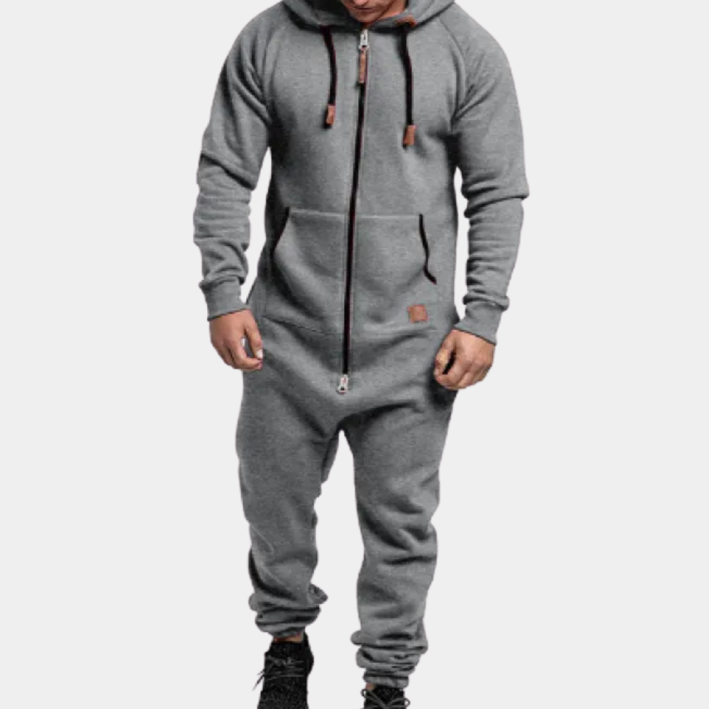 Warm Winter Jumpsuit for Men - Axel-Light grey-S-State of Style