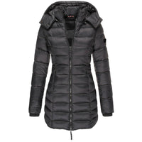 Warm Women's Down Jacket with Hood - Olivia-Black-S-State of Style