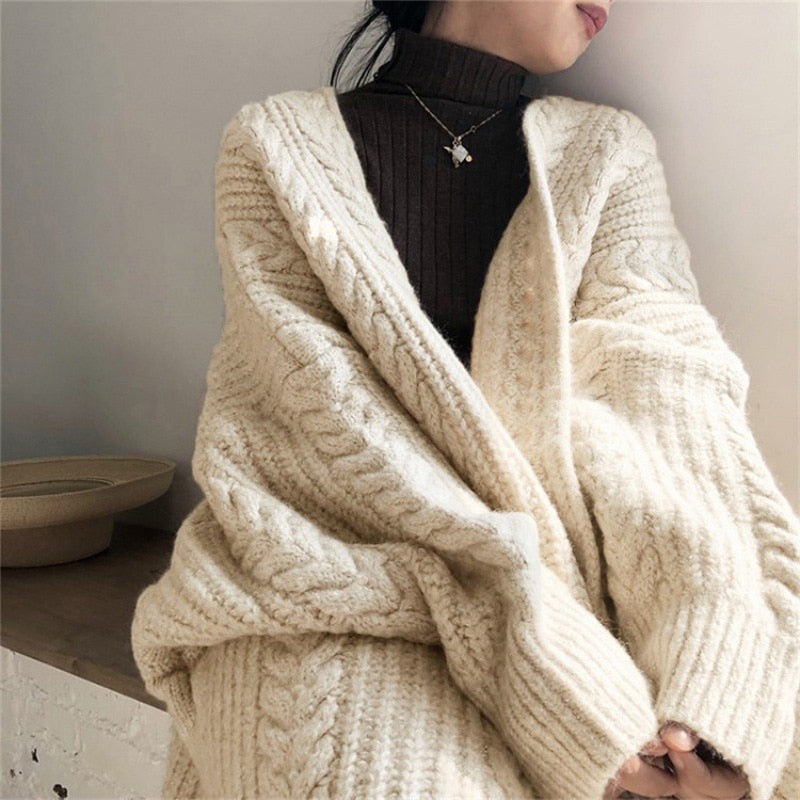 Warm Wool Knit Cardigan | One Size Fits Most-Beige-One Size-State of Style