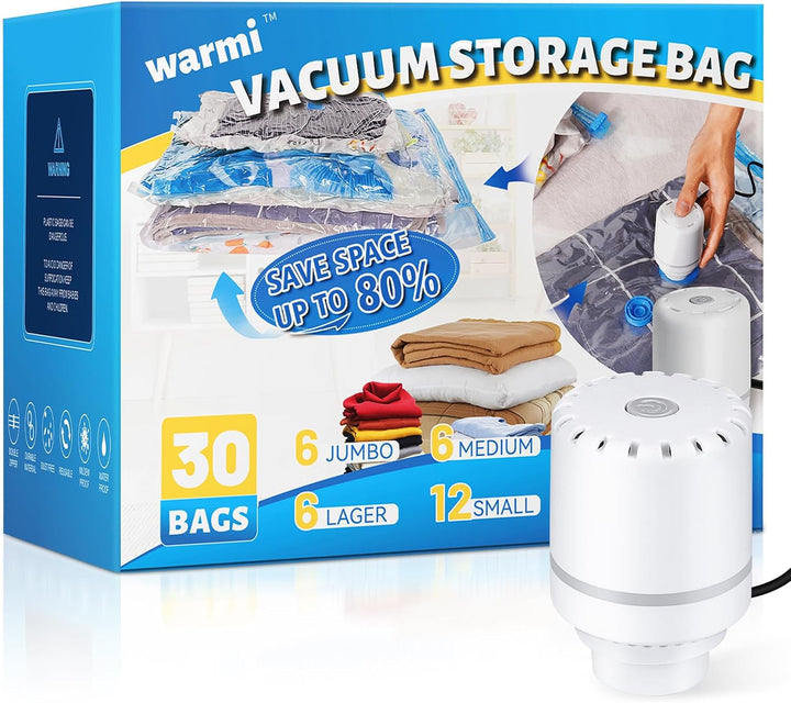 Vacuum Storage Bag Set with Electric Pump – Multi-Size Space Saver – 1+1 FREE